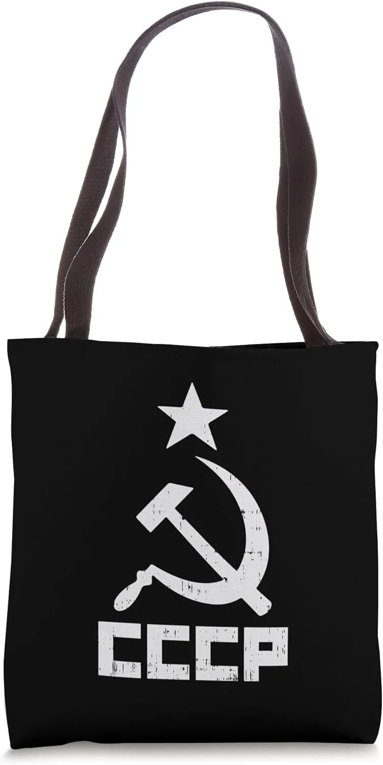 CCCP Hammer Sickle Vintage Communism Soviet Union Gift Tote Bag