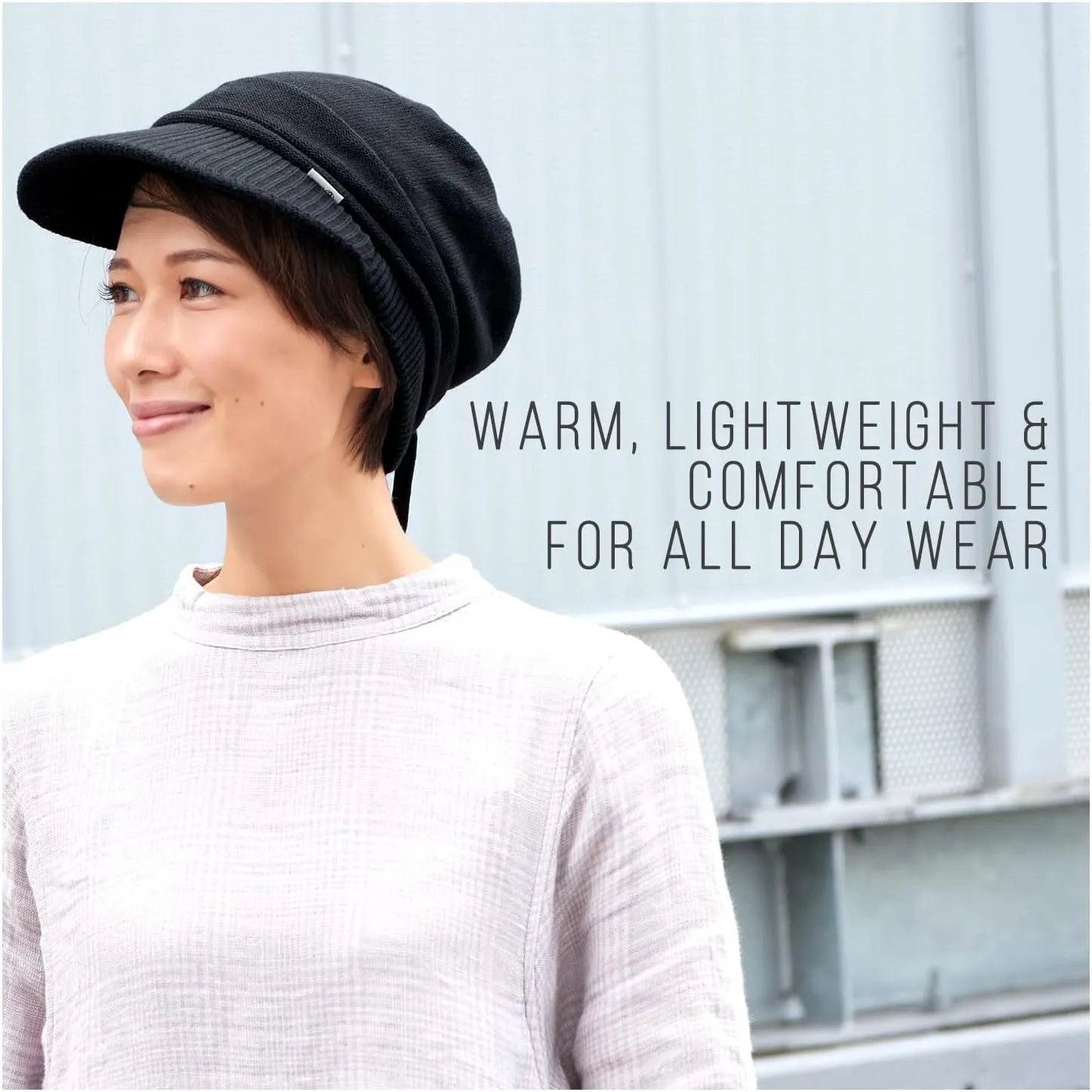 CHARM Organic Cotton Slouchy Visor Beanie - Women Slouch Hat Mens Baggy Knit Chemo Hat