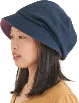 CHARM Women Cotton Sun Hat - Organic Summer Bucket Reversible Chemo Cap Foldable