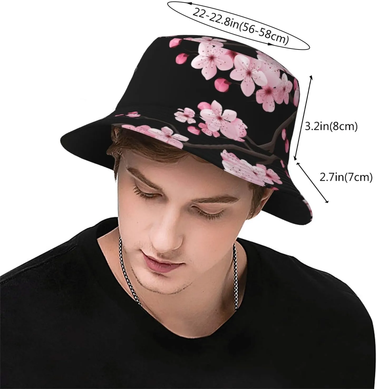 Cherry Blossoms Bucket Hat for Men Women Beach Sun Hats Fisherman Hat Unisex Outdoor Cap
