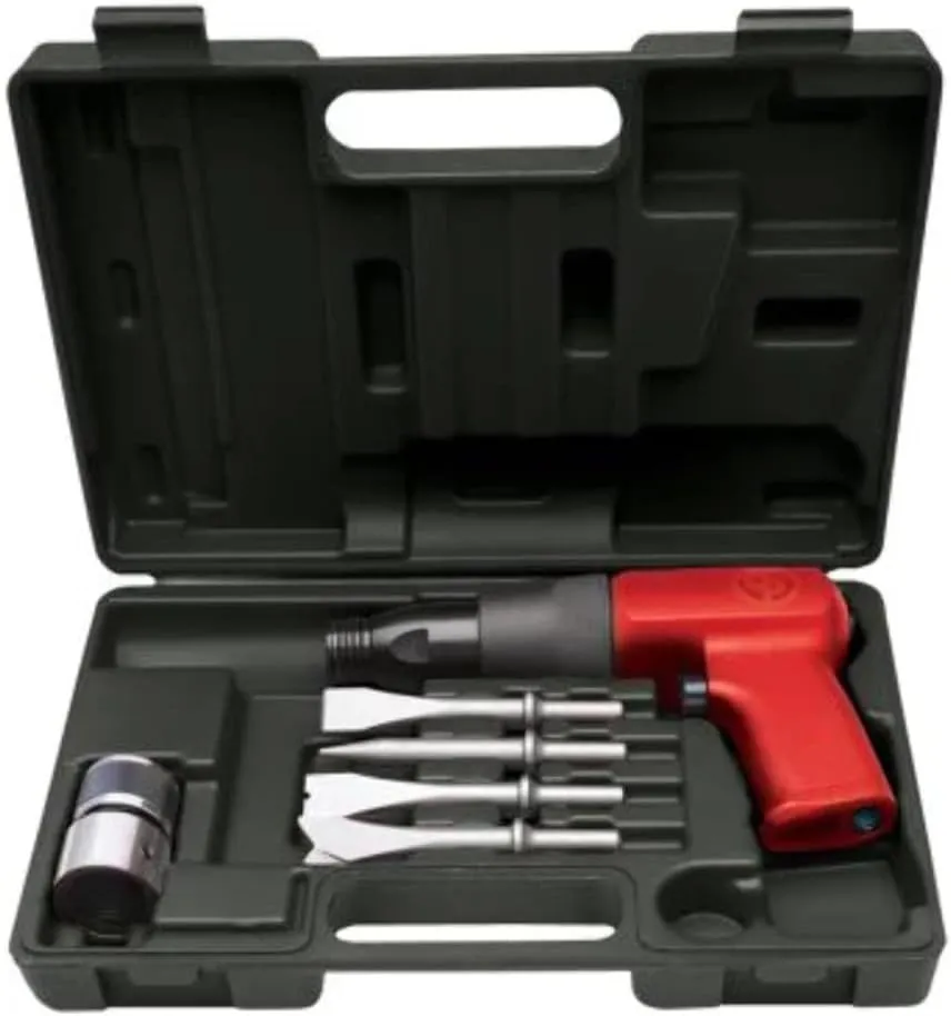 Chicago Pneumatic CP7110 Kit - Air Hammer, Welding Equipment Tool, Construction, 0.401 Inch (10.2mm), Round Shank, Stroke 2.64 in / 67 mm, Bore Diameter 0.75 in / 19 mm - 3200 Blow Per Minute
