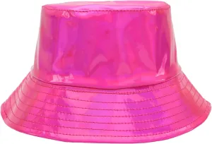 Chiclinco Unisex Holographic Bucket Hats, Metallic Bucket Hats for Women, 80 90s Party Hat Summer Cap
