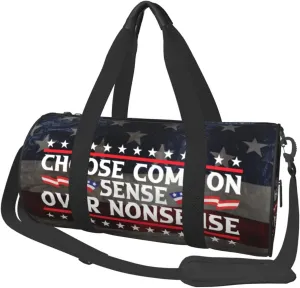 Choose Common Sense Over Nonsense Duffel Bag Gym Bag Travel Sports Tote Large Foldable Beach Swim Yoga9