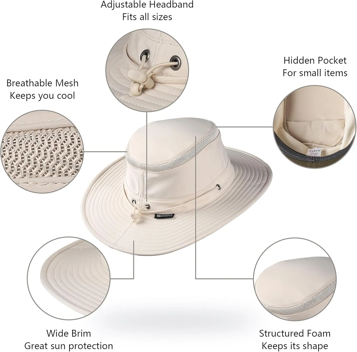 Cimarron Safari Sun Hat with Wide Brim Sun Protection Summer Hat for Women and Men