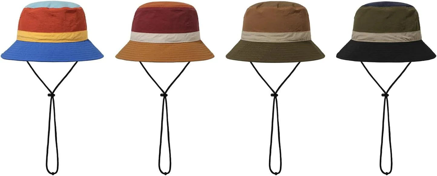 Clakllie Quick Dry Fishing Hat Waterproof Boonie Sun Hat with Strap Chin Lightweight Beach Safari Hat UPF 50  Jungle Bush Hat