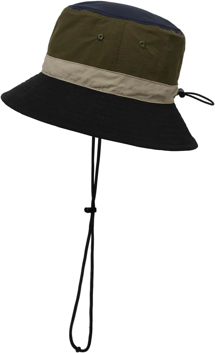 Clakllie Quick Dry Fishing Hat Waterproof Boonie Sun Hat with Strap Chin Lightweight Beach Safari Hat UPF 50  Jungle Bush Hat