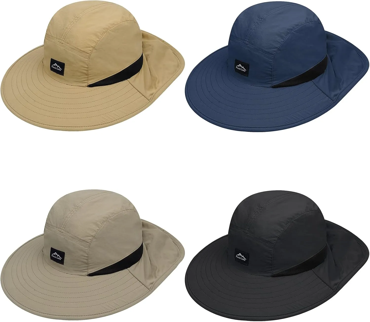 Clakllie Waterproof Wide Brim Sun Hat with Neck Flap UPF 50  Fishing Hats Sun Protection Gardening Safari Hat for Hiking