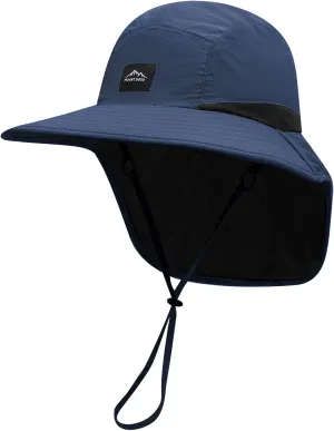 Clakllie Waterproof Wide Brim Sun Hat with Neck Flap UPF 50  Fishing Hats Sun Protection Gardening Safari Hat for Hiking