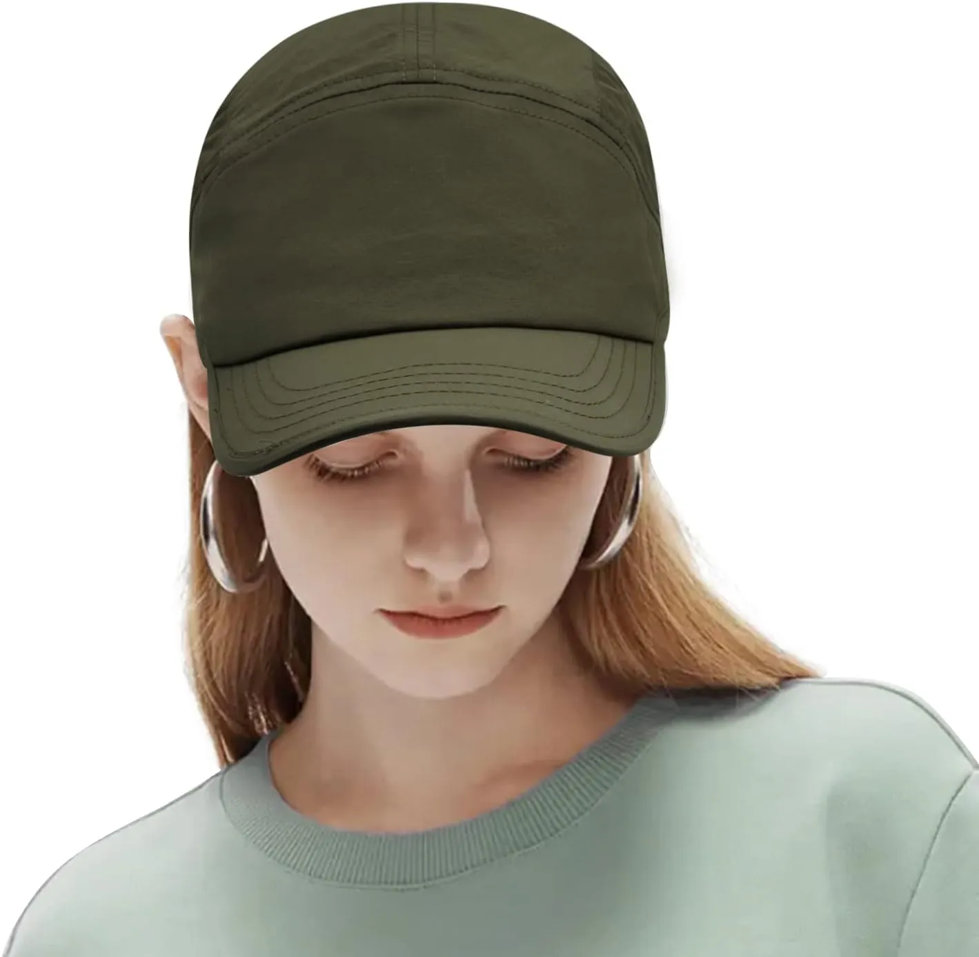 CLAPE 5 Panel Hat Adjustable Baseball Cap Dry Quick Outdoor Sport Cap Cool Sun Hat Trucker Caps Unstructured Fitted Cap