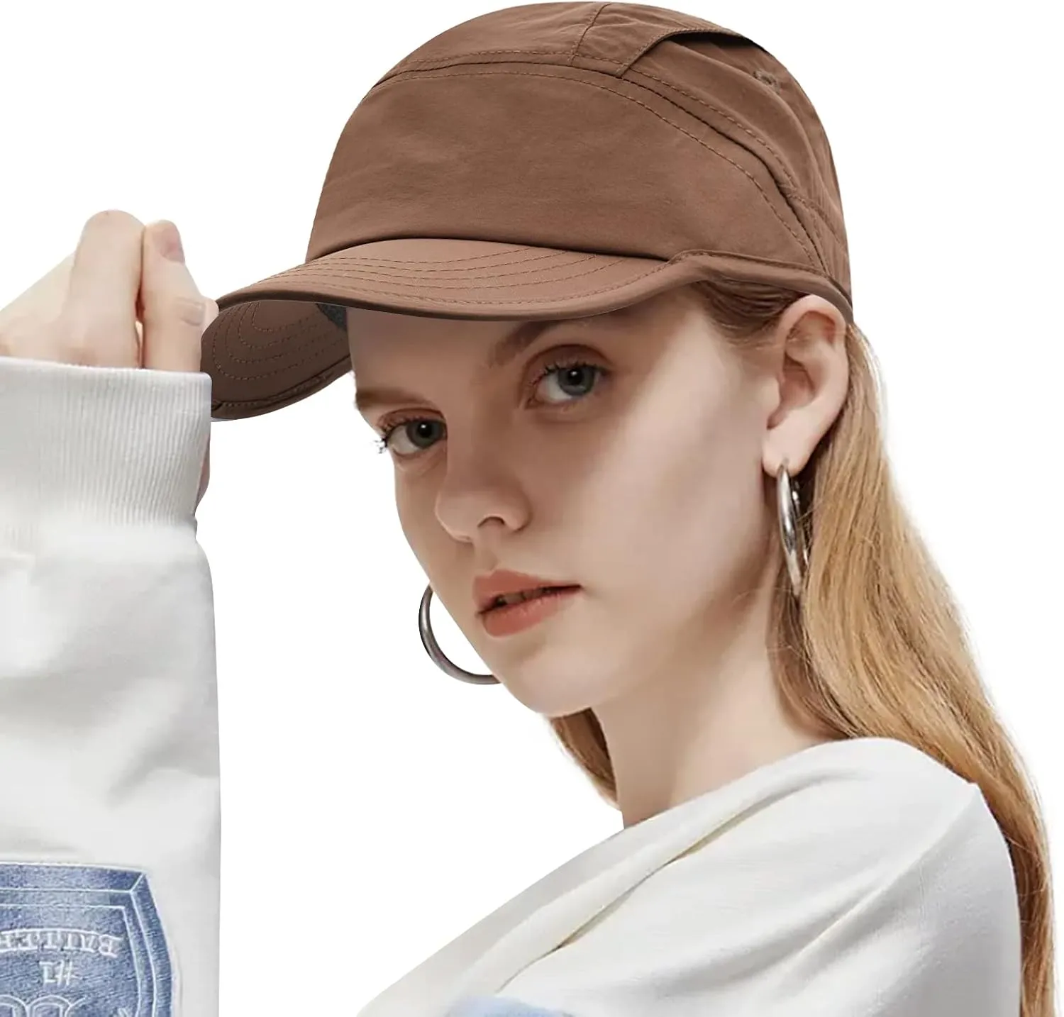 CLAPE 5 Panel Hat Adjustable Baseball Cap Dry Quick Outdoor Sport Cap Cool Sun Hat Trucker Caps Unstructured Fitted Cap