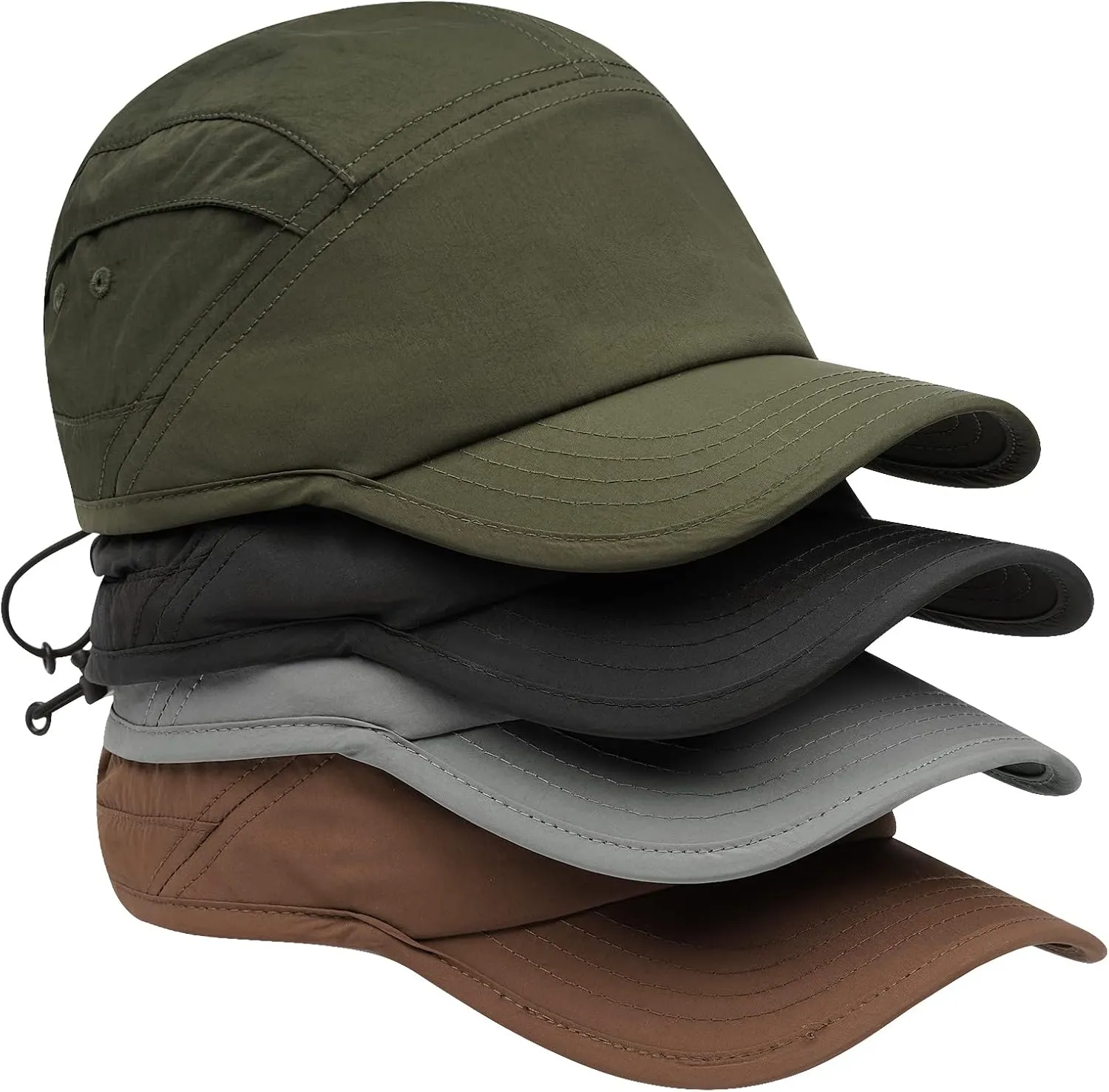 CLAPE 5 Panel Hat Adjustable Baseball Cap Dry Quick Outdoor Sport Cap Cool Sun Hat Trucker Caps Unstructured Fitted Cap