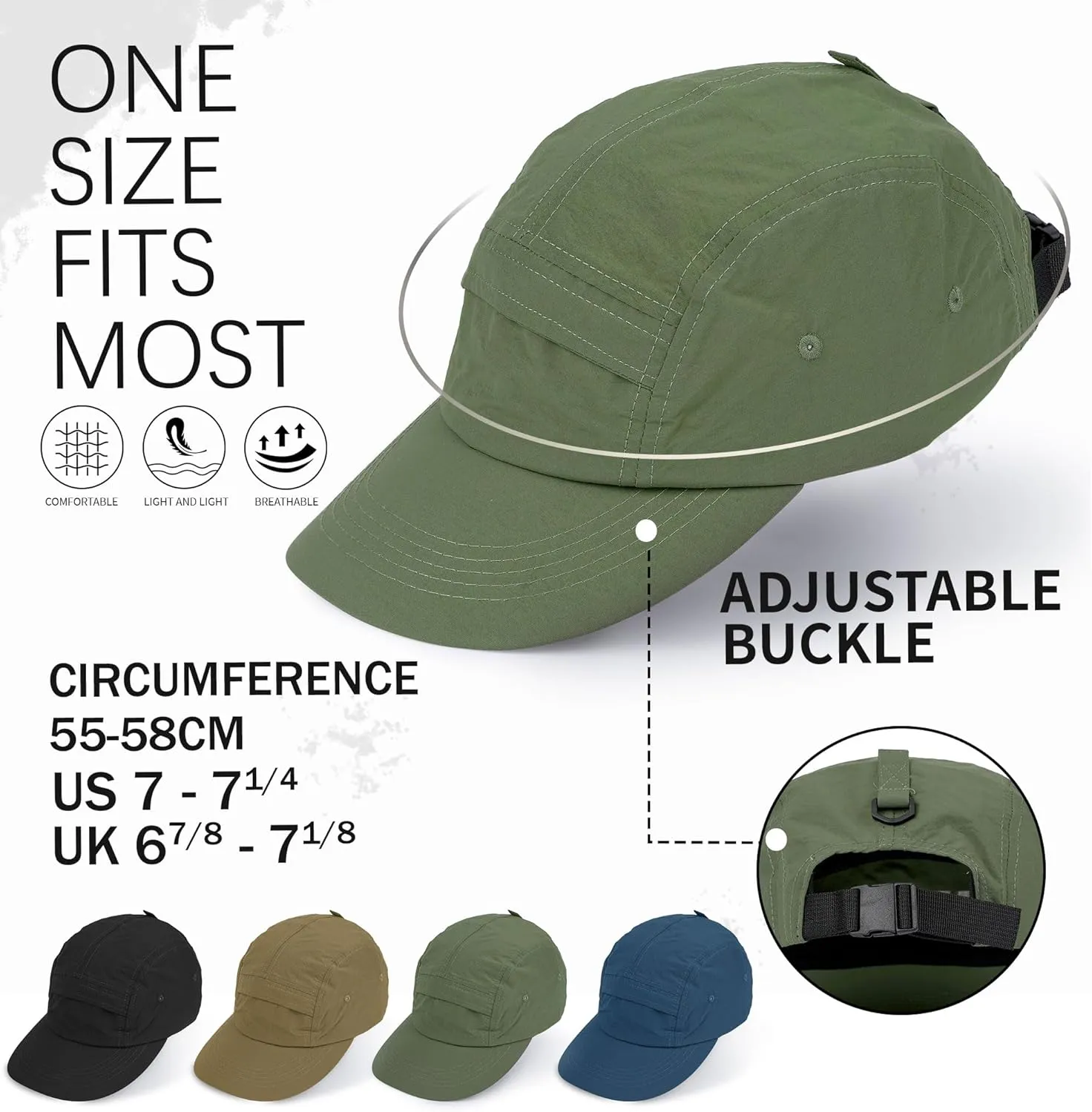 CLAPE 5 Panel Hat for Men, Curved Brim UPF50  Sun Hats Quick Dry Outdoor Sports Running Hat Baseball Cap
