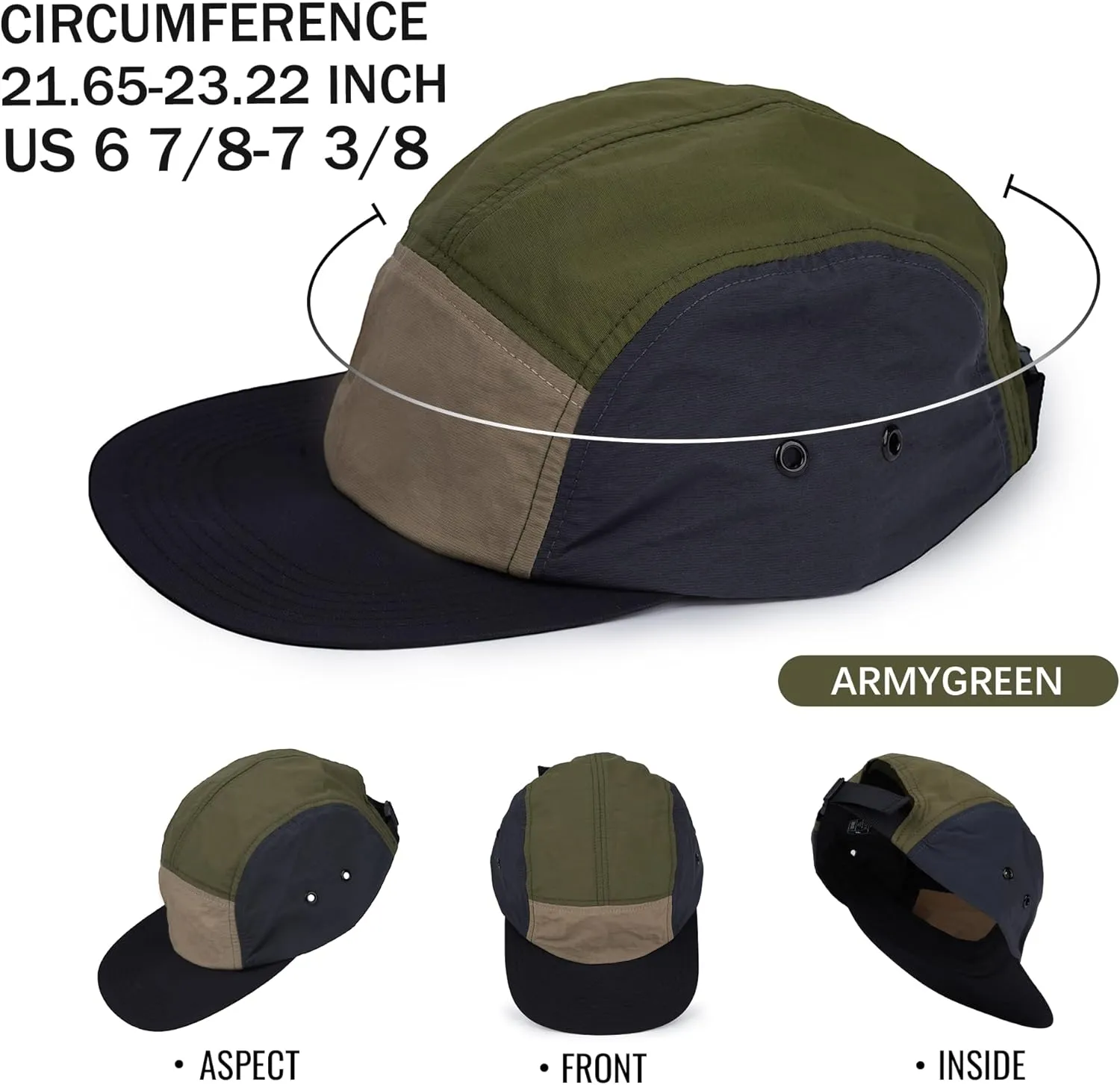 CLAPE 5 Panel Hat for Men, Curved Brim UPF50  Sun Hats Quick Dry Outdoor Sports Running Hat Baseball Cap