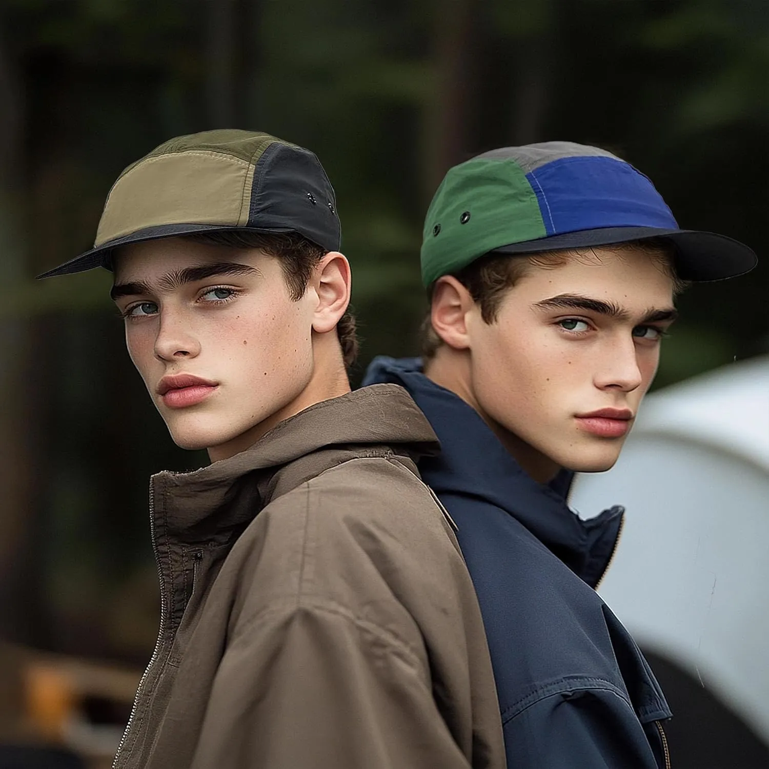 CLAPE 5 Panel Hat for Men, Curved Brim UPF50  Sun Hats Quick Dry Outdoor Sports Running Hat Baseball Cap