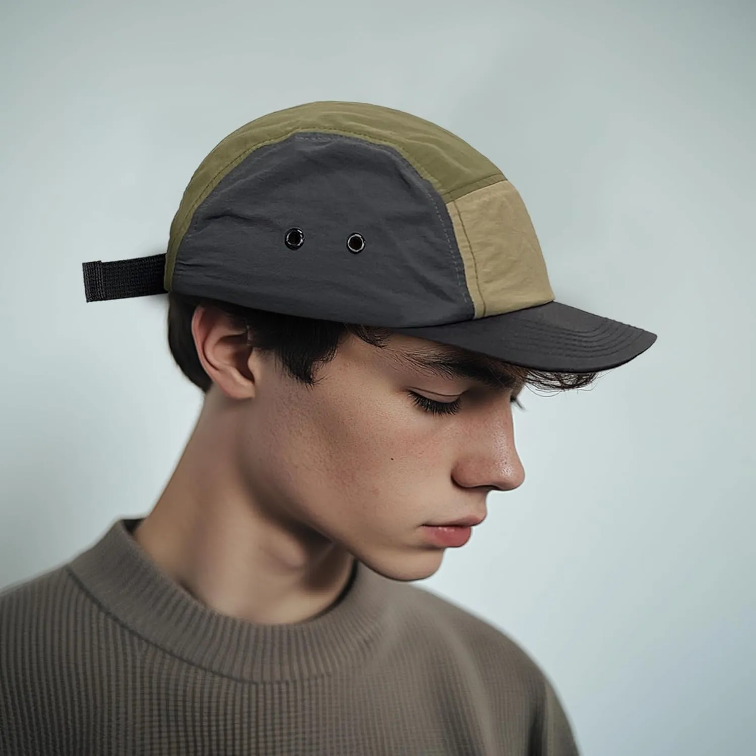 CLAPE 5 Panel Hat for Men, Curved Brim UPF50  Sun Hats Quick Dry Outdoor Sports Running Hat Baseball Cap