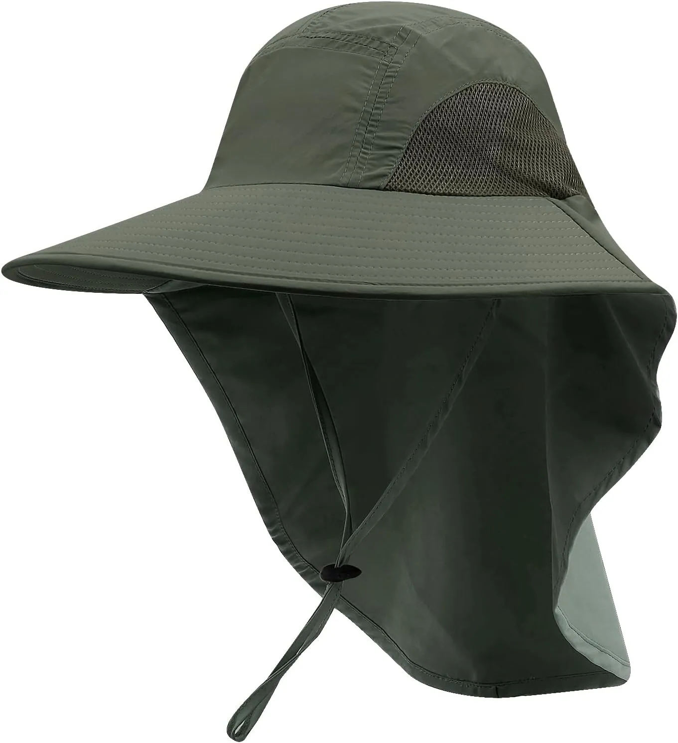 CLAPE Sun Protection Hats for Men Women Wide Brim Fishing Hats with Neck Flap Quick Dry Breathable Safari Hiking Cap