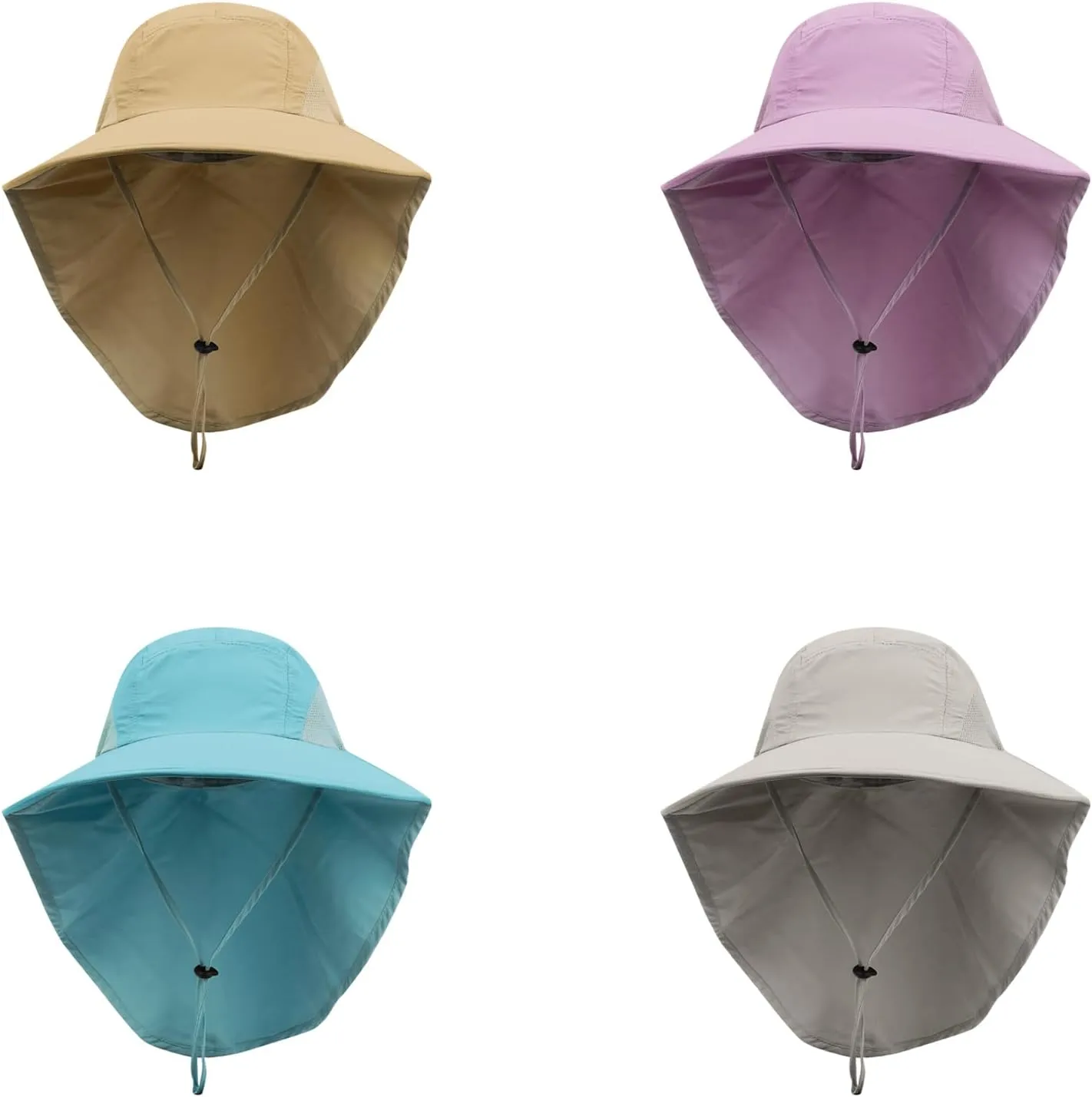CLAPE Sun Protection Hats for Men Women Wide Brim Fishing Hats with Neck Flap Quick Dry Breathable Safari Hiking Cap