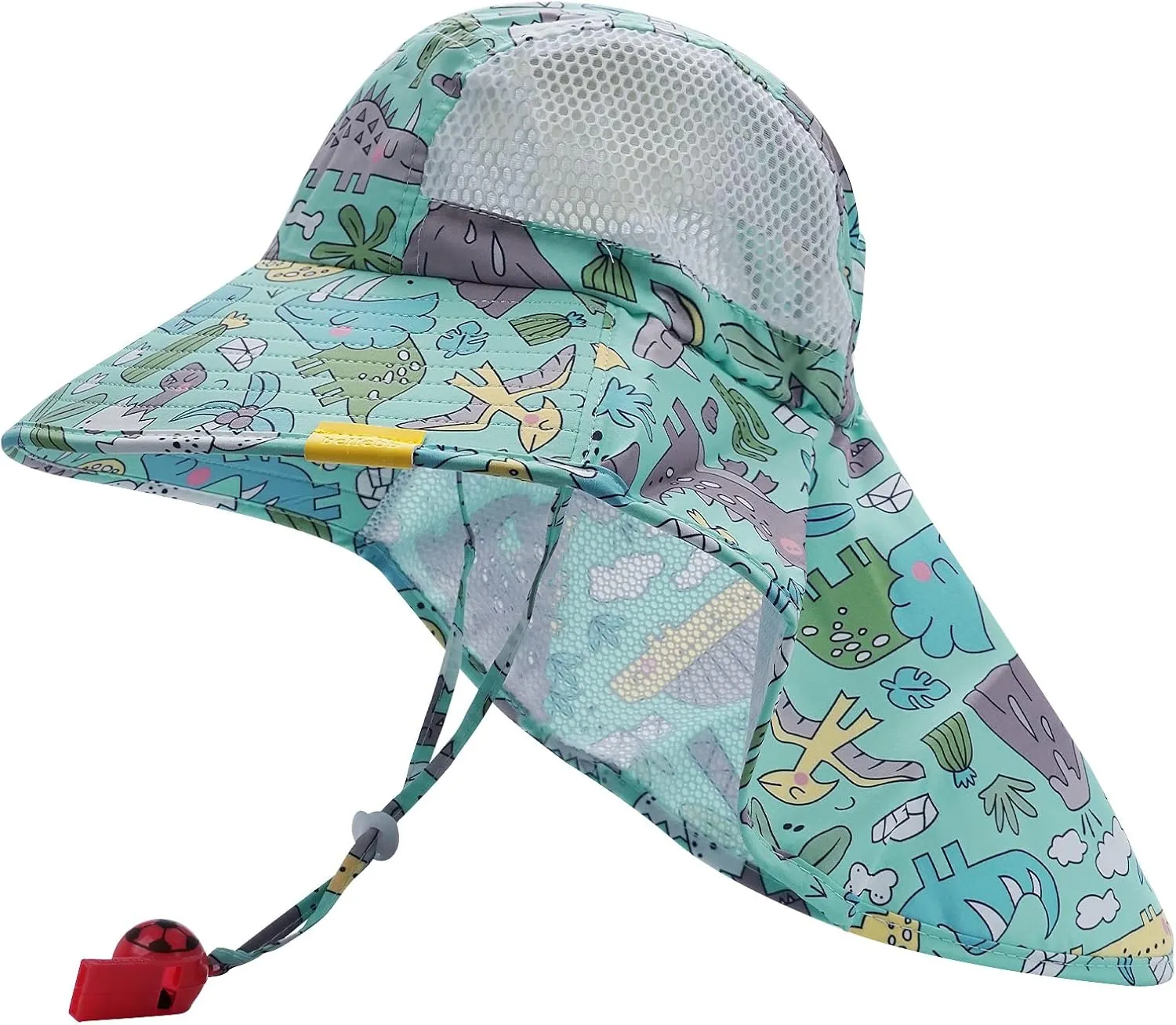 CLAPE UPF50  Kids Sun Hat Mesh Bucket Caps with Neck Flap Summer Beach Hat Infant Play Caps Fisherman Travel Caps for Camping