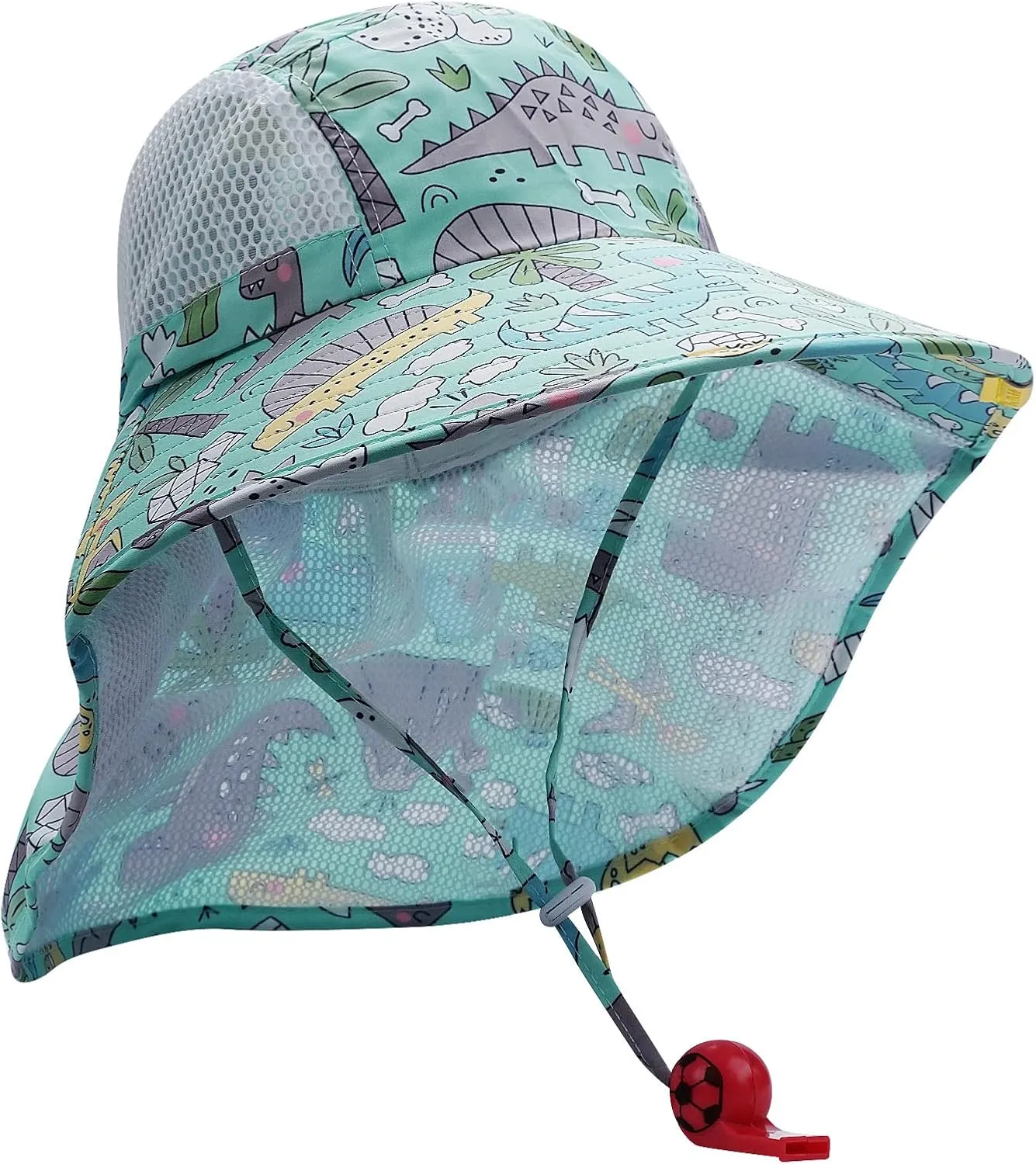 CLAPE UPF50  Kids Sun Hat Mesh Bucket Caps with Neck Flap Summer Beach Hat Infant Play Caps Fisherman Travel Caps for Camping