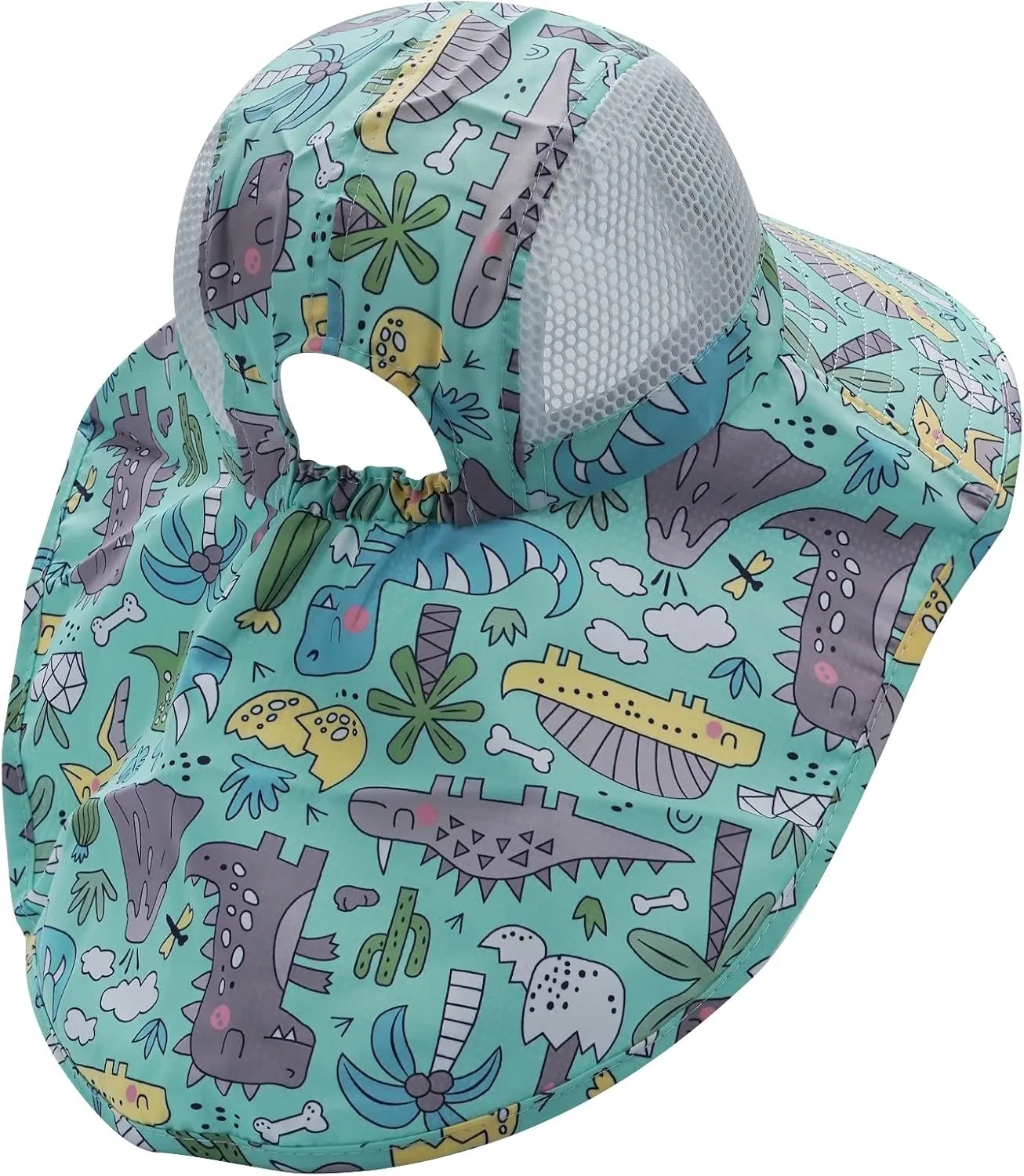 CLAPE UPF50  Kids Sun Hat Mesh Bucket Caps with Neck Flap Summer Beach Hat Infant Play Caps Fisherman Travel Caps for Camping