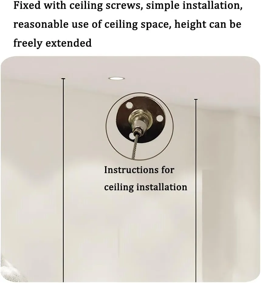 Clothing Store Suspended Ceiling Suspension Display Rack, Adjustable Height Organizer, Retail Display Clothes Storage Pipe Shelf, for Wedding Dress Organization(Silver,200cm)