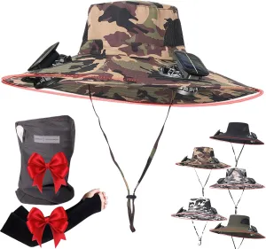 Colitt Fishing Hat, Colitt - Fishing Hat with Built in Fan, Ultralight Solar Powered Fan Sun Hats with Mask and Glasses