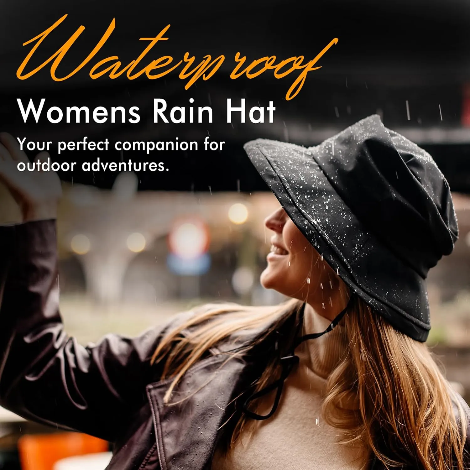 Comhats Rain Hat for Women Waterproof Wide Brim Sun Hats for Ladies UV Protection Summer Bucket Hats Beach Packable 55-62CM