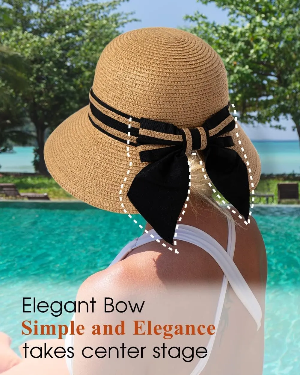 Comhats Summer Beach Sun Hats for Women Wide Brim UV Protection UPF 50  Foldable Packable