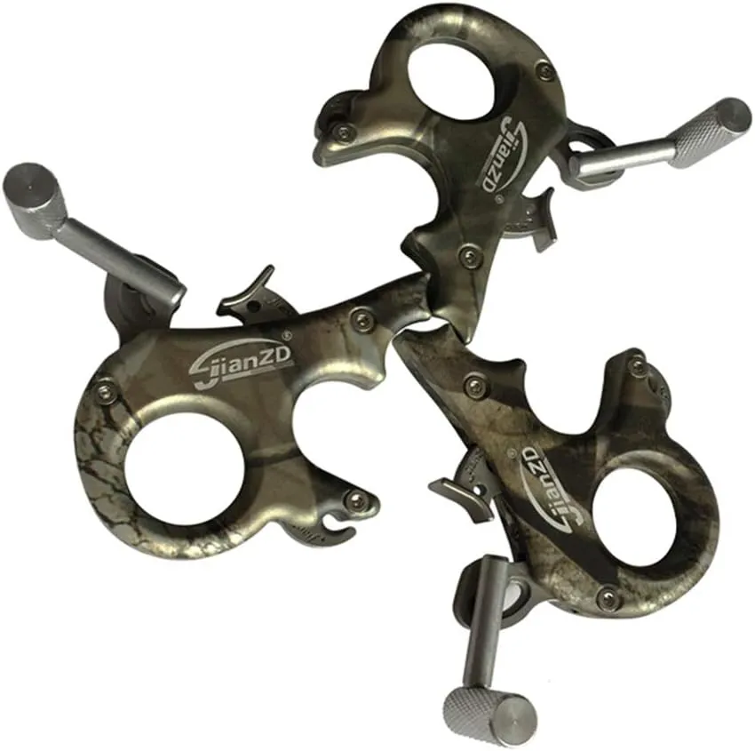 Compound Bow Release 3/4Finger 360° Rotatable Aluminum Alloy Archery Trigger Synapse Hammer Throw Release Assistant