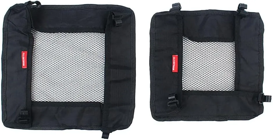 Convenient & Portable 2pcs Folding Table Hanging Mesh Bags for Outdoor Storage and Organization - Black Mesh Cloth Net Bags - for Camping, Picnic & Kitchen Accessories