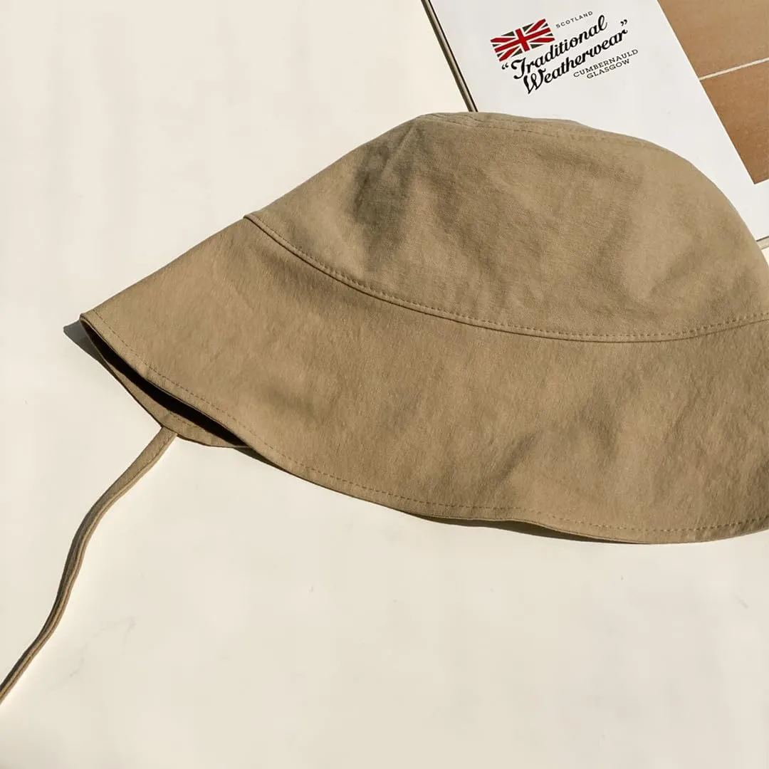 Cotton Bonnet Cap Foldable Sun Hat Chin Strap UV Protection