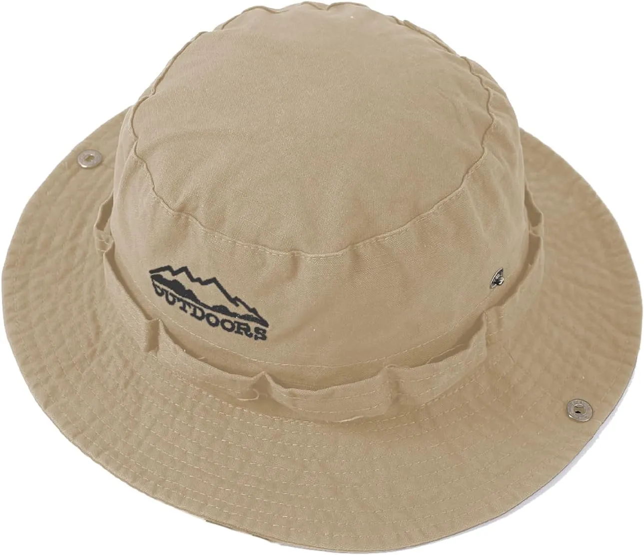 Cotton Boonie Sun Hat for Men Women, Foldable Outdoor Sun Protection Hat with Chin Strap for Fishing Hunting Hiking