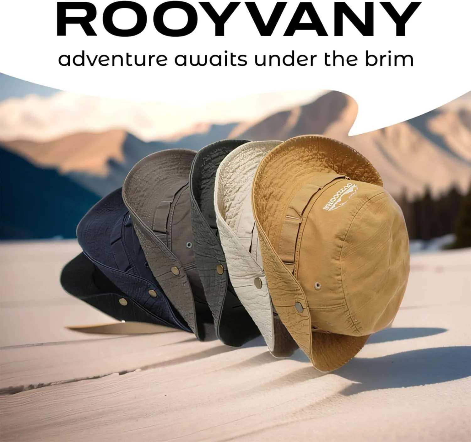 Cotton Boonie Sun Hat for Men Women, Foldable Outdoor Sun Protection Hat with Chin Strap for Fishing Hunting Hiking