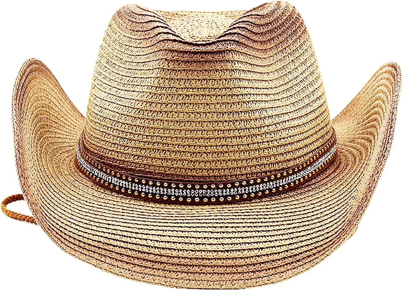 Cowboy Straw Hat Men Women Wide Brim Fedora Panama Bucket Hat UV Protection Vacation Cap Foldable Beach Western Cap
