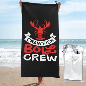 Crawfish Boil Crew Beach Towel Absorbent Bath Towel Quick Dry Towel Oversized Super ​27.5"X55"
