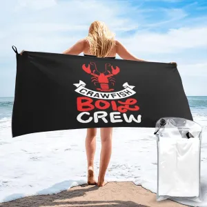 Crawfish Boil Crew Beach Towel Absorbent Bath Towel Quick Dry Towel Oversized Super ​27.5"X55"