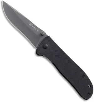 CRKT Drifter EDC Folding Pocket Knife: Everyday Carry, Gray Ti Nitride Blade, Thumb Stud Opening, Black G10 Handle, Pocket Clip 6450K