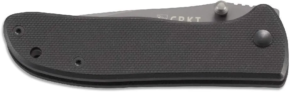 CRKT Drifter EDC Folding Pocket Knife: Everyday Carry, Gray Ti Nitride Blade, Thumb Stud Opening, Black G10 Handle, Pocket Clip 6450K