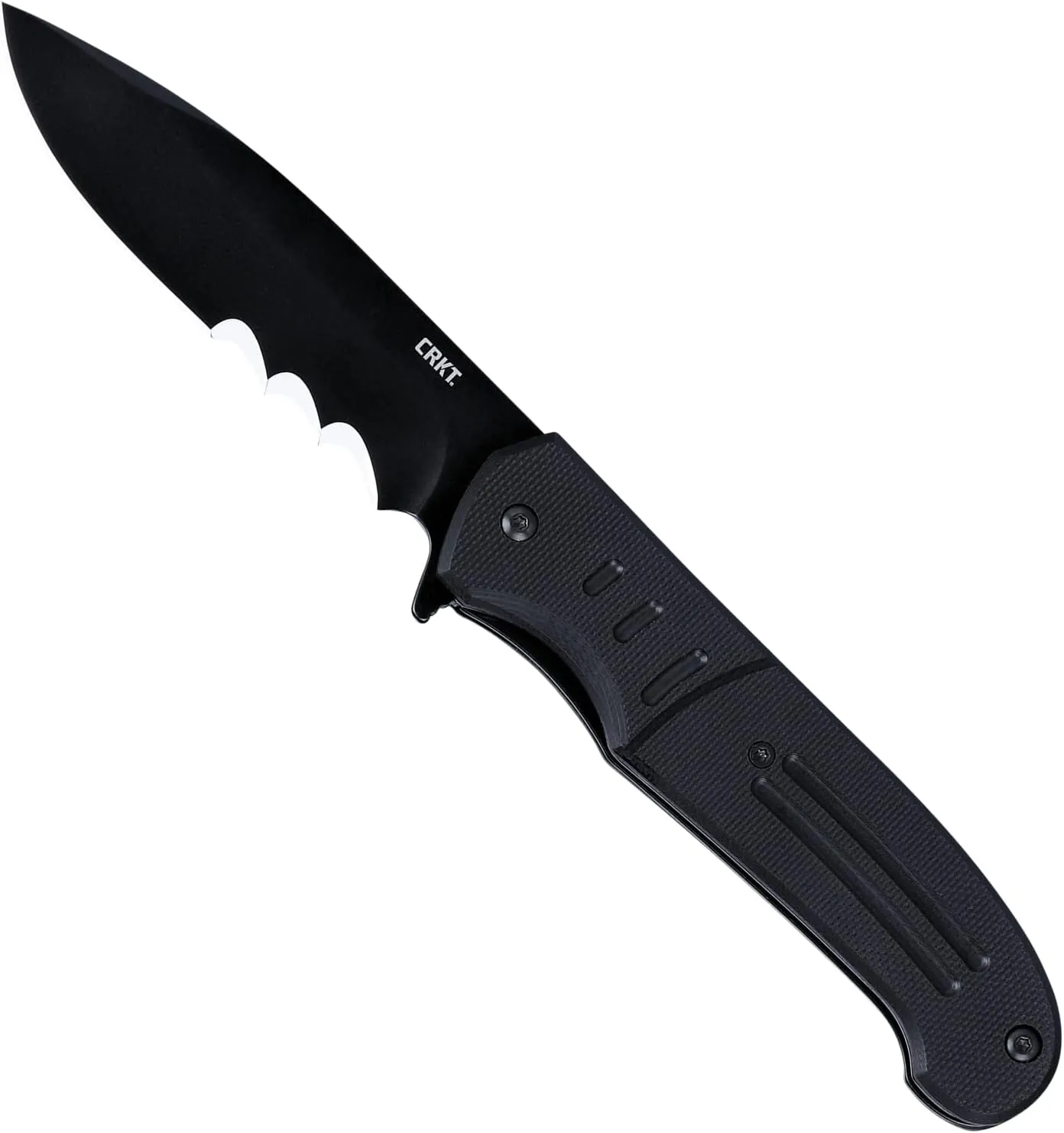 CRKT Ignitor EDC Folding Pocket Knife: Assisted Opening Everyday Carry, Serrated Edge Blade, Veff Serrations, Thumb Stud, Liner Lock, G10 Handle, Pocket Clip 6855