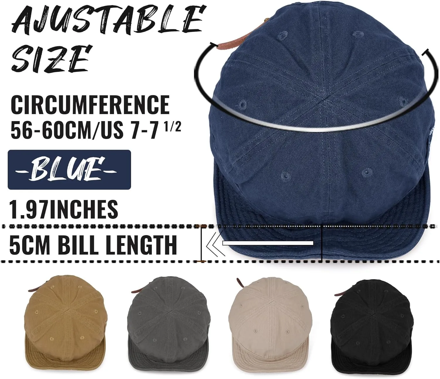 Croogo Cotton Trucker Hat Short Brim Mens Hat Low Profile Dad Hats Soft Short Brim Baseball Cap Flat Snapback Hats for Daily