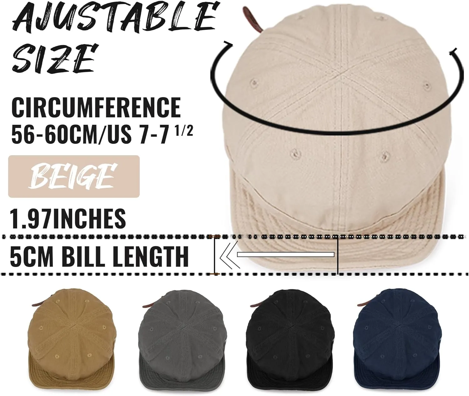 Croogo Cotton Trucker Hat Short Brim Mens Hat Low Profile Dad Hats Soft Short Brim Baseball Cap Flat Snapback Hats for Daily