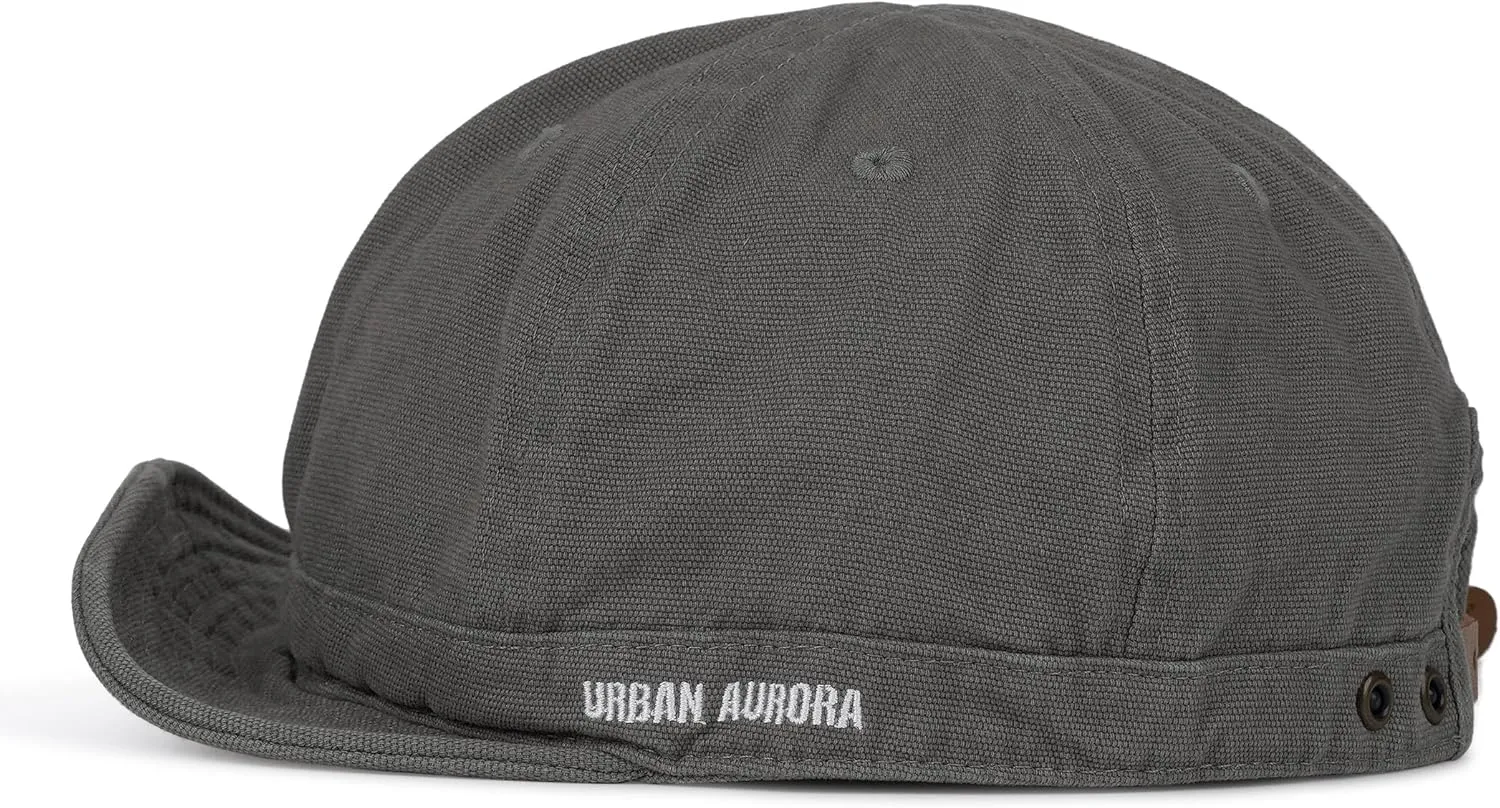 Croogo Cotton Trucker Hat Short Brim Mens Hat Low Profile Dad Hats Soft Short Brim Baseball Cap Flat Snapback Hats for Daily