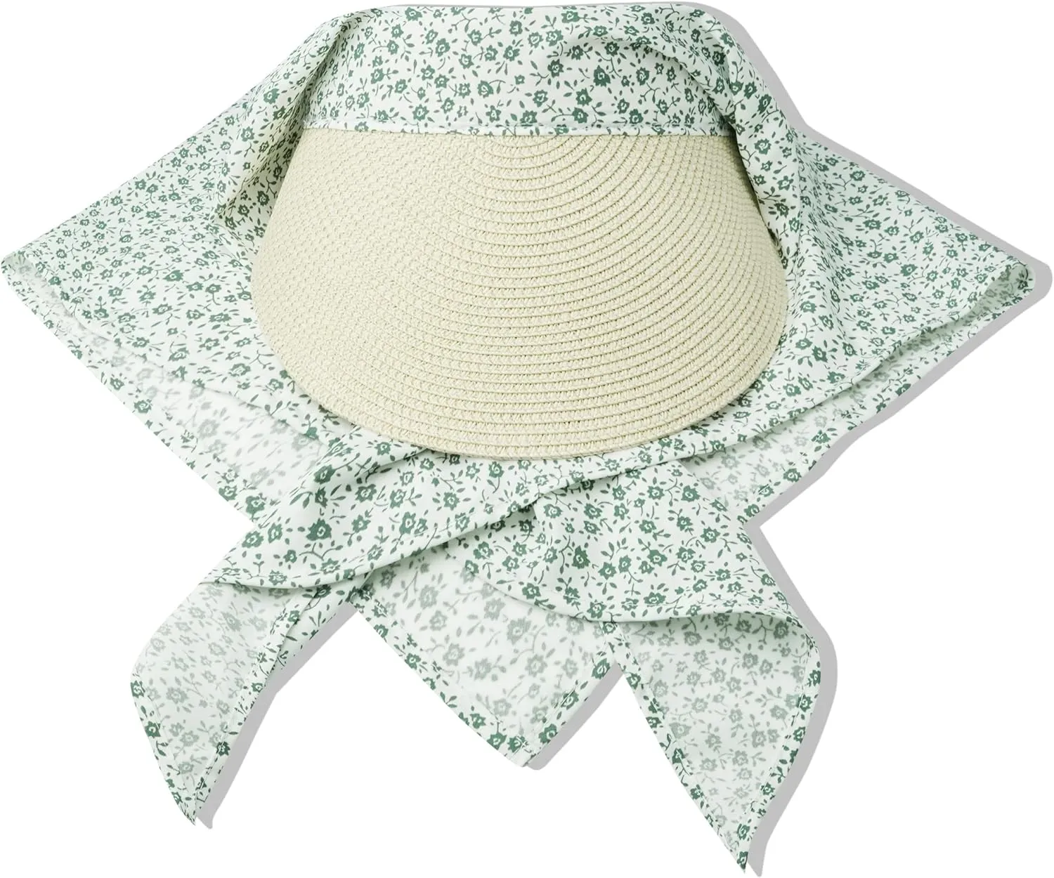 Croogo Straw Visor Hat Summer Flap Visor Hat for Women Sun Protection Cap with Wide Brim Travel Fishing Beach Hat