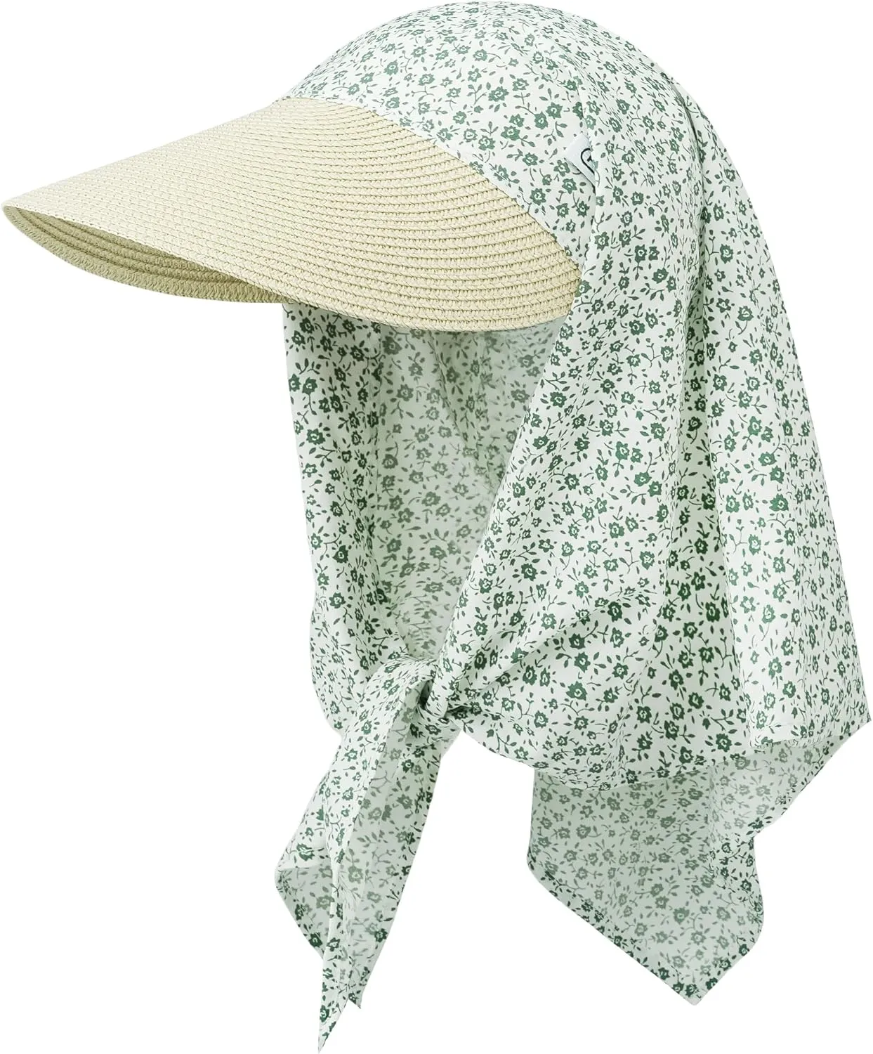 Croogo Straw Visor Hat Summer Flap Visor Hat for Women Sun Protection Cap with Wide Brim Travel Fishing Beach Hat