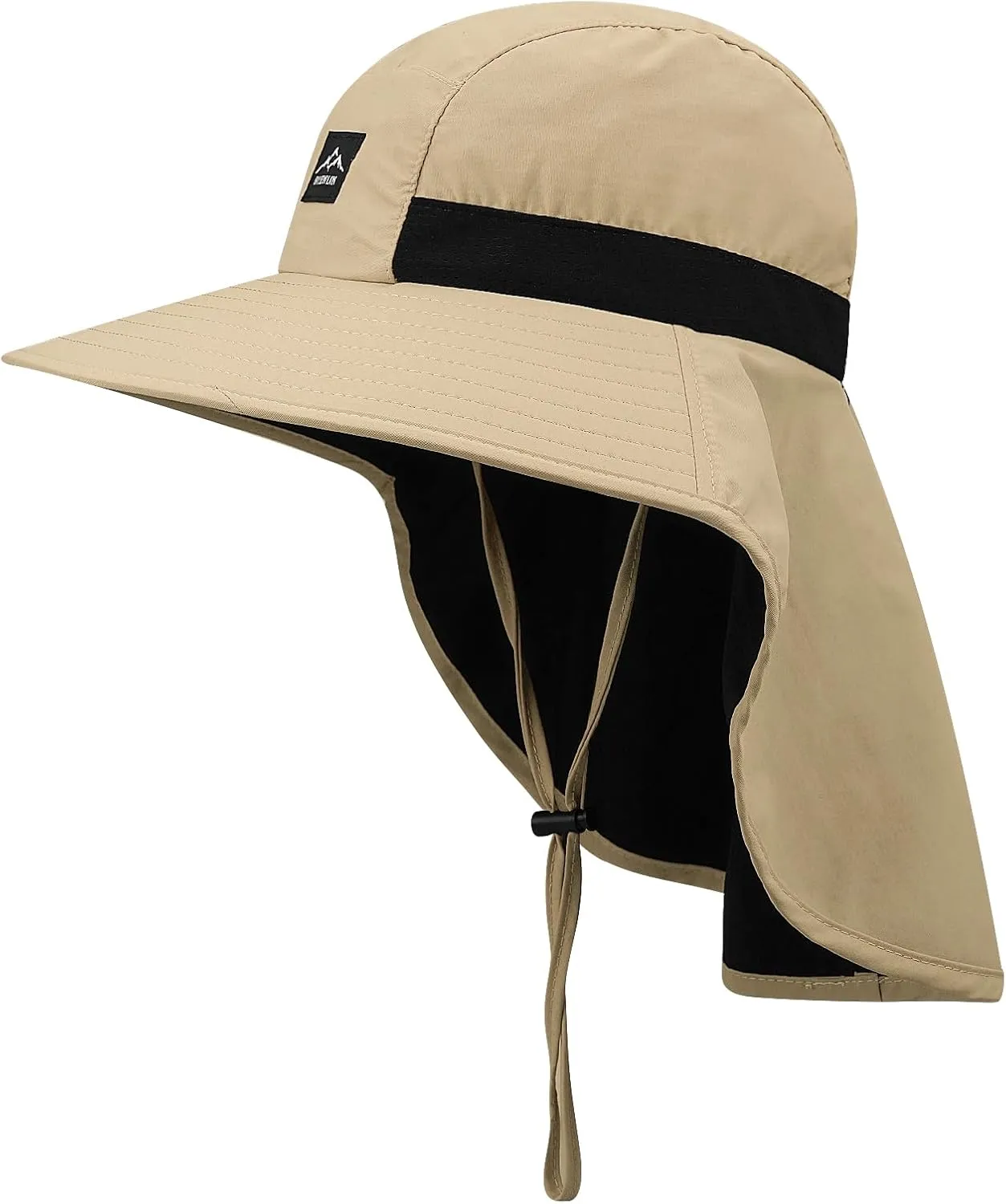 Croogo Wide Brim Sun Hat with Neck Flap Mesh UV Protection Quick Dry Fishing Hats Waterproof Summer Hiking Hat for Men Women