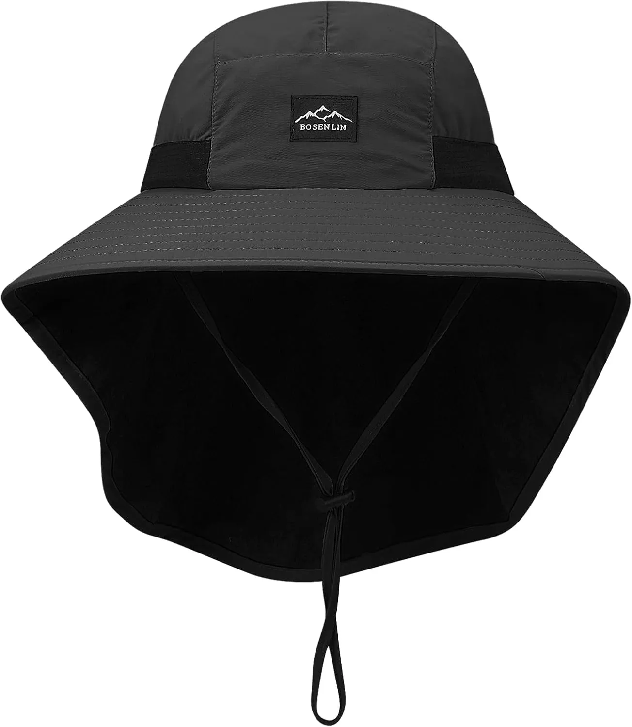 Croogo Wide Brim Sun Hat with Neck Flap Mesh UV Protection Quick Dry Fishing Hats Waterproof Summer Hiking Hat for Men Women