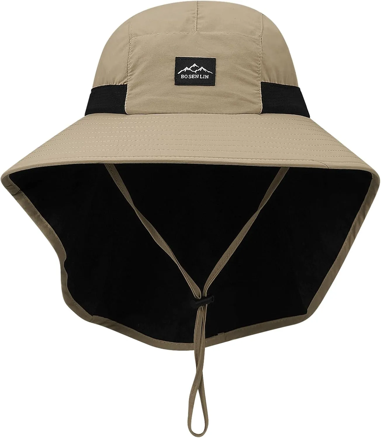 Croogo Wide Brim Sun Hat with Neck Flap Mesh UV Protection Quick Dry Fishing Hats Waterproof Summer Hiking Hat for Men Women