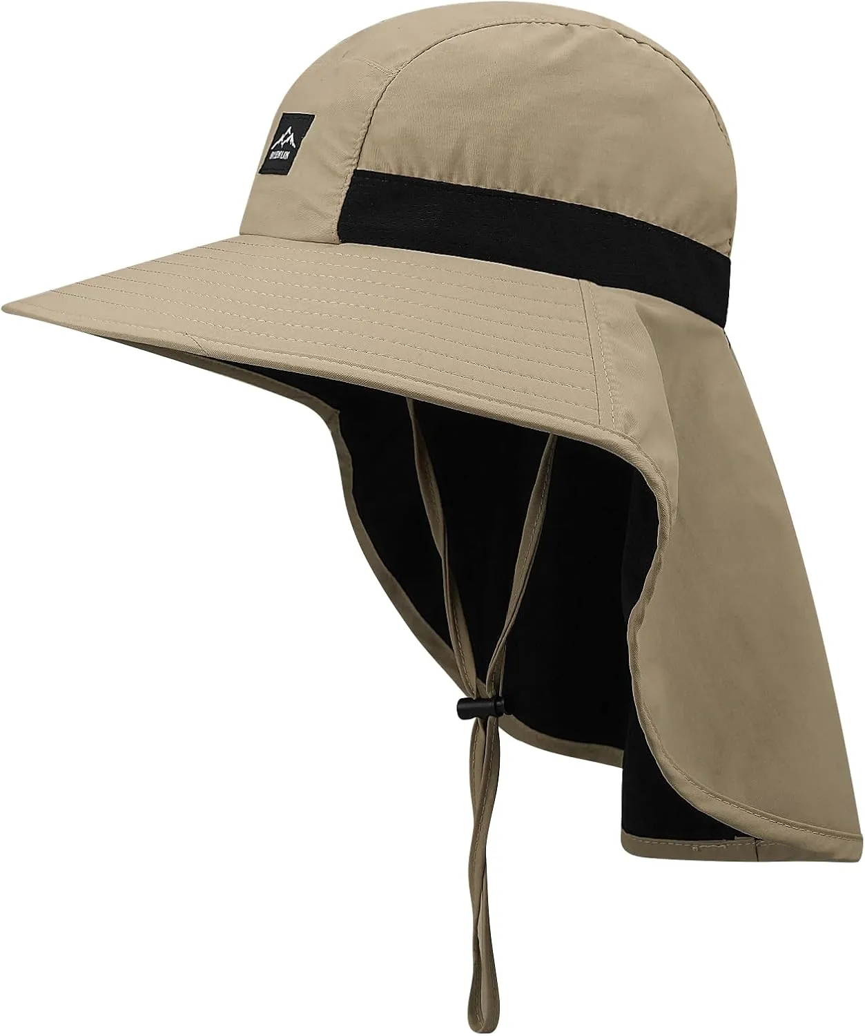 Croogo Wide Brim Sun Hat with Neck Flap Mesh UV Protection Quick Dry Fishing Hats Waterproof Summer Hiking Hat for Men Women