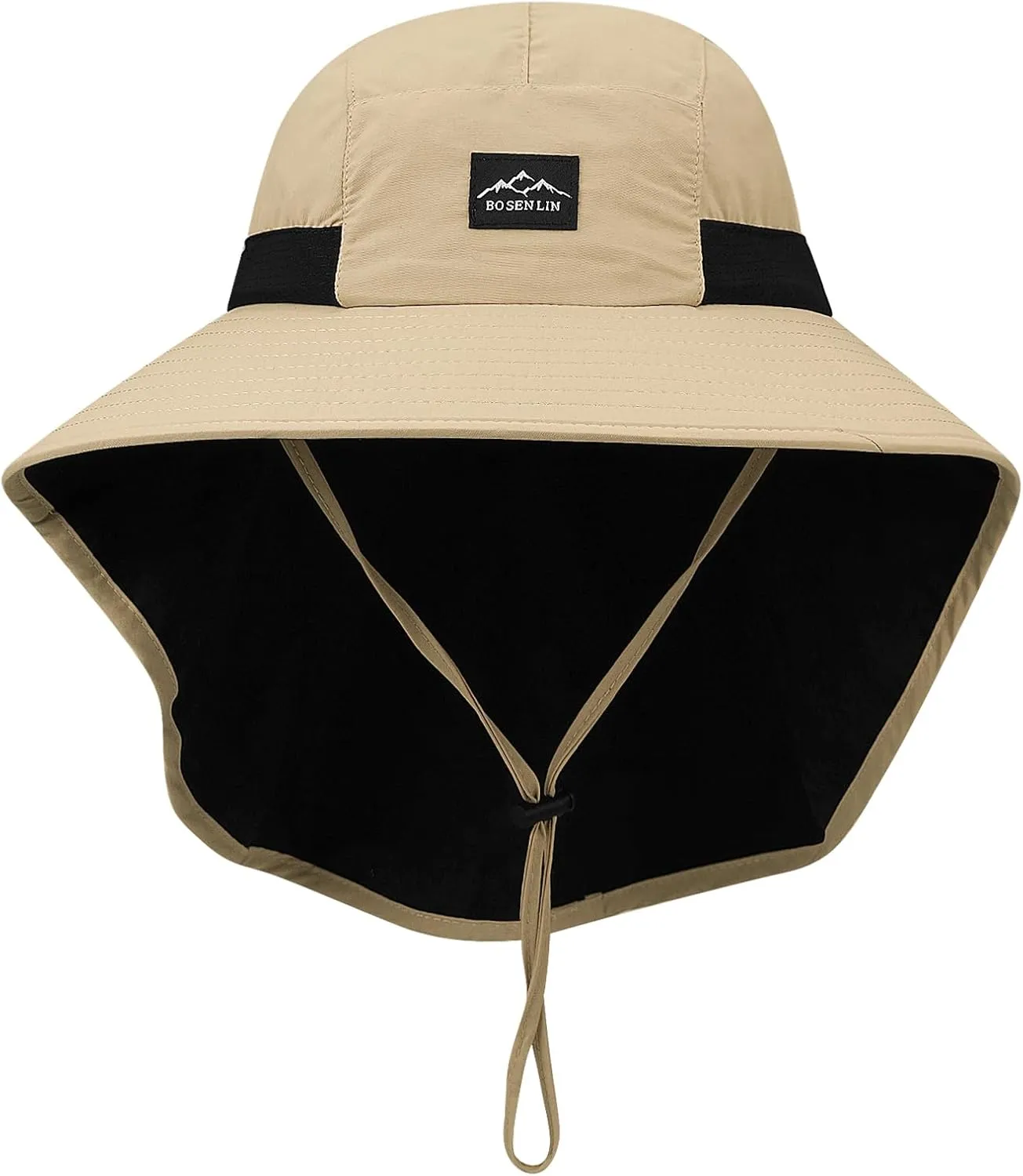 Croogo Wide Brim Sun Hat with Neck Flap Mesh UV Protection Quick Dry Fishing Hats Waterproof Summer Hiking Hat for Men Women