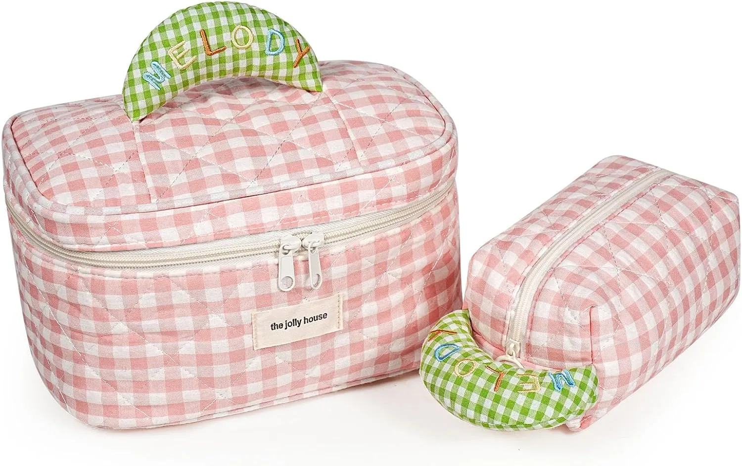 Cute Cosmetic Organizer Makeup Soft Bag - Adorable Design, Portable, Must-Have for Fashion Girls!foldable Large Capacity Compact Travel Makeup Zipper Bag. (PK)